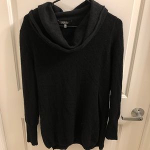 Saks Fifth ave black cashmere cowl neck sweater XL